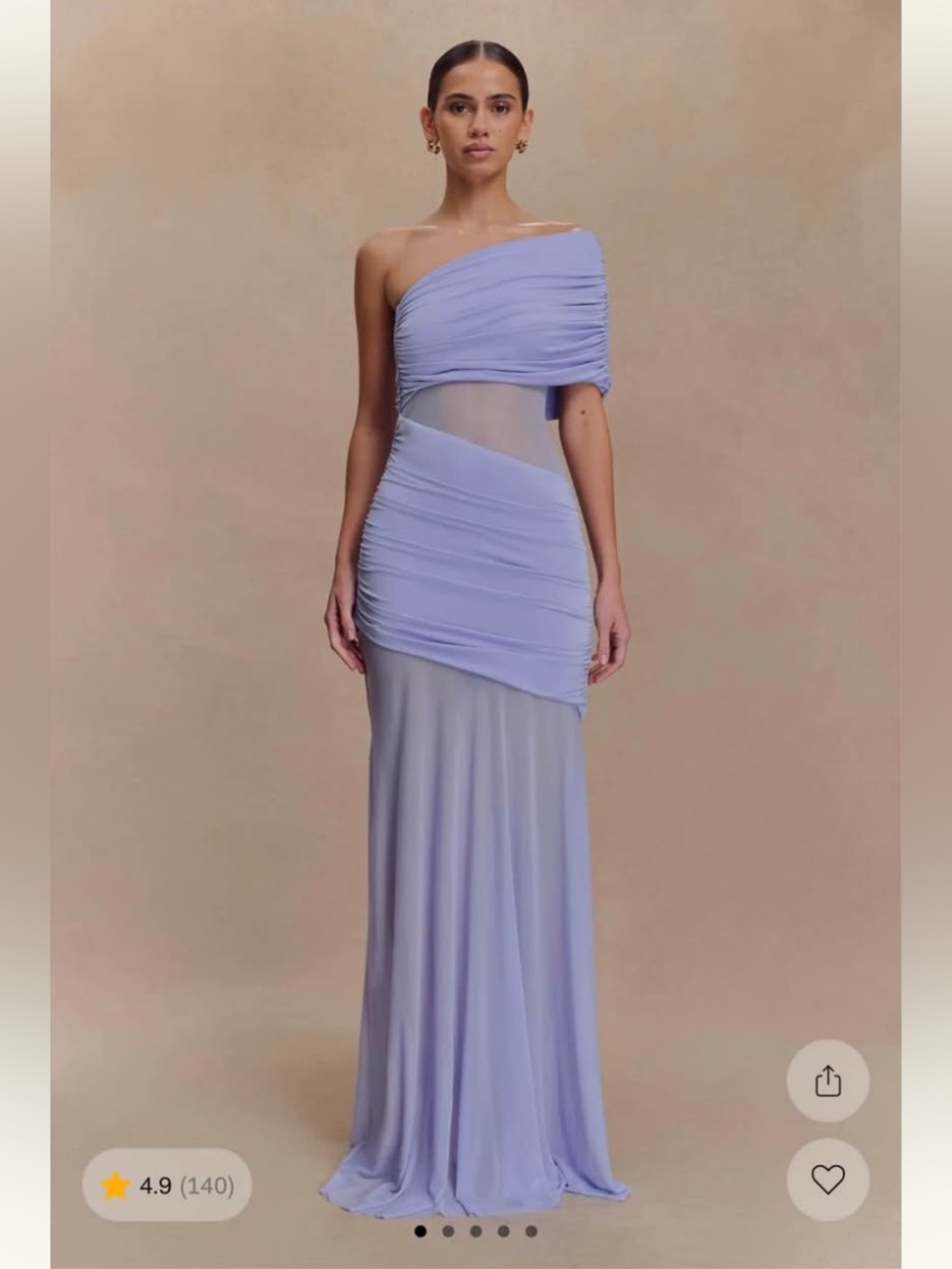 Meshki One-Shoulder Lavender Evening Gown